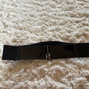White House Black Market Wide Elastic Black Belt Size 0
